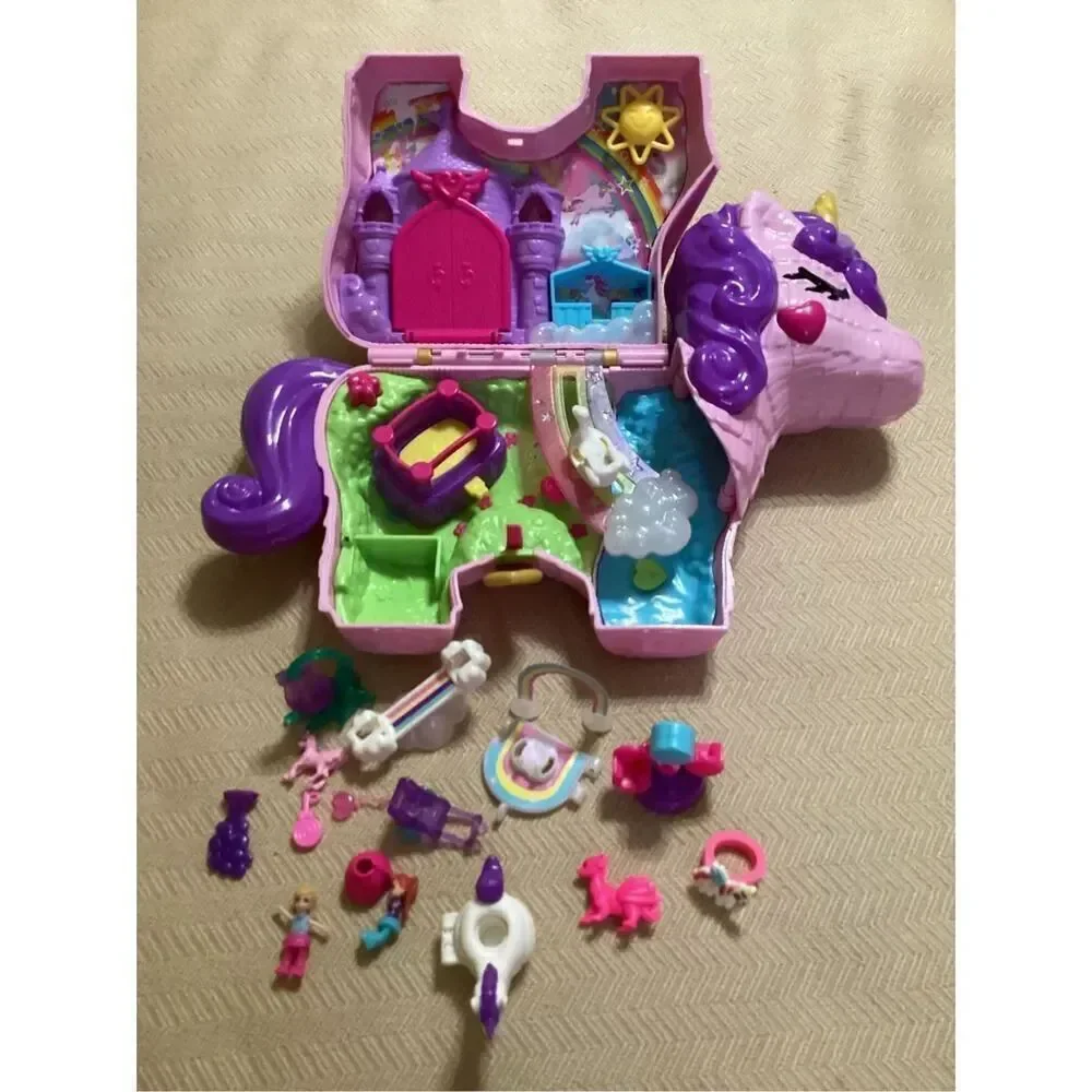 Set of 2 Polly Pocket 2-In-1 Travel Toy Playsets